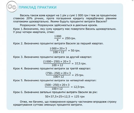 ВАРТІСТЬ КРЕДИТУ – 10 клас